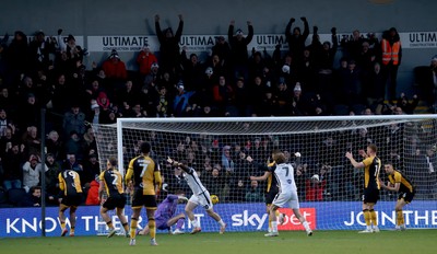 010126 - Bromley v Newport County - Sky Bet League 2 - Bromley score their first goal via an own goal from Courtney Baker-Richardson of Newport County 