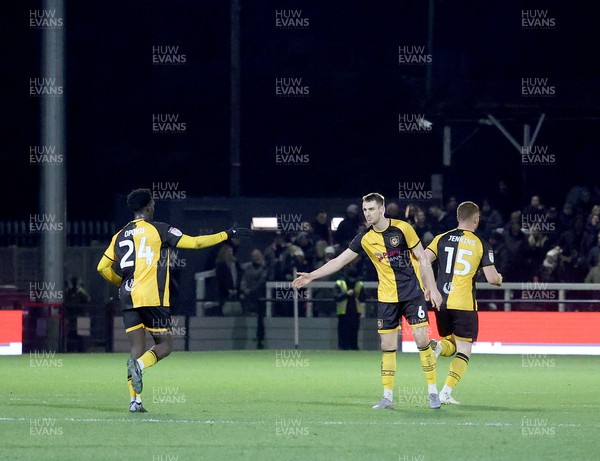 010126 - Bromley v Newport County - Sky Bet League 2 - Nathaniel Opoku of Newport County scores goal and celebrates