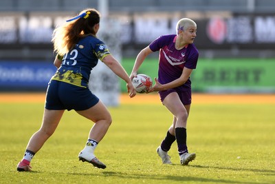 220426 - Brunel v Loughborough - Women's BUCS Final - Freya MacColl of Loughborough is challenged by Lauren Leone of Brunel