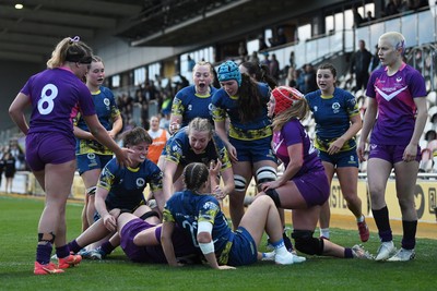 220426 - Brunel v Loughborough - Women's BUCS Final - Scarlet Down of Brunel scores a try
