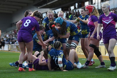 220426 - Brunel v Loughborough - Women's BUCS Final - Scarlet Down of Brunel scores a try