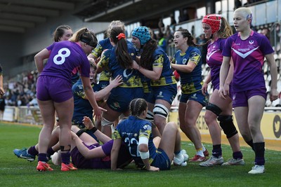 220426 - Brunel v Loughborough - Women's BUCS Final - Scarlet Down of Brunel scores a try