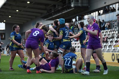 220426 - Brunel v Loughborough - Women's BUCS Final - Scarlet Down of Brunel scores a try