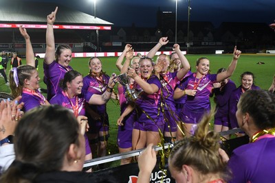 220426 - Brunel v Loughborough - Women's BUCS Final - Loughborough fans celebrate with the players at full time
