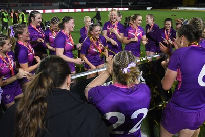 220426 - Brunel v Loughborough - Women's BUCS Final - Loughborough fans celebrate with the players at full time