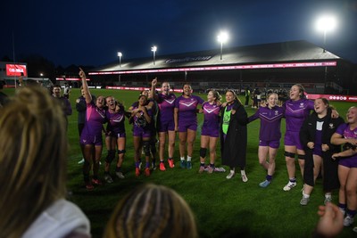 220426 - Brunel v Loughborough - Women's BUCS Final - Loughborough players celebrate the win at full time
