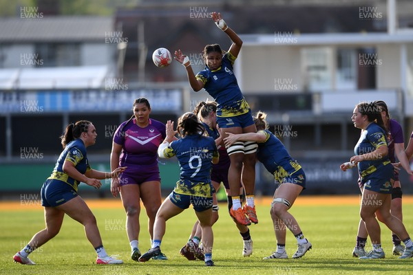 220426 - Brunel v Loughborough - Women's BUCS Final - Jas Adonri of Brunel wins the line-out