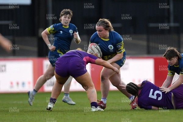 220426 - Brunel v Loughborough - Women's BUCS Final - Crystal James of Brunel is challenged by Harli Stanton of Loughborough
