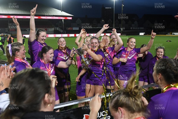 220426 - Brunel v Loughborough - Women's BUCS Final - Loughborough fans celebrate with the players at full time