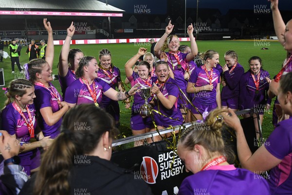 220426 - Brunel v Loughborough - Women's BUCS Final - Loughborough fans celebrate with the players at full time