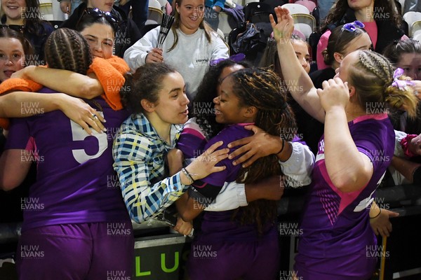 220426 - Brunel v Loughborough - Women's BUCS Final - Loughborough fans celebrate with the players at full time