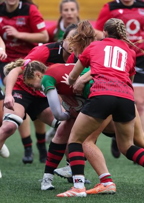 110126 - Brython Thunder v  Clovers, Celtic Challenge - Lucia Linn of Clovers is held short of the line