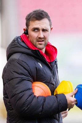 140226 - Brython Thunder v Edinburgh - Celtic Challenge - Brython Thunder head coach Ashley Beck during the warm up