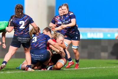 140226 - Brython Thunder v Edinburgh - Celtic Challenge - Seren Lockwood of Brython Thunder goes over for a try