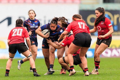 140226 - Brython Thunder v Edinburgh - Celtic Challenge - Talei Tawake of Edinburgh on the attack