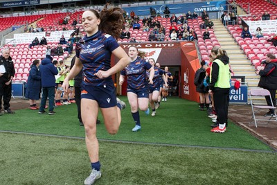 140226 - Brython Thunder v Edinburgh - Celtic Challenge - Edinburgh team runs on to the pitch