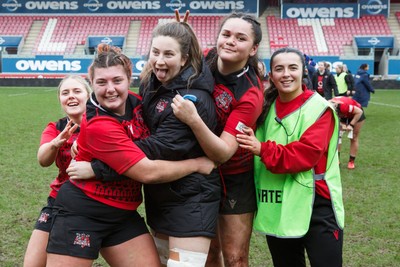 140226 - Brython Thunder v Edinburgh - Celtic Challenge - Brython Thunder players celebrate at the end of the match
