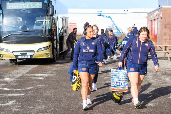 140226 - Brython Thunder v Edinburgh - Celtic Challenge - Edinburgh team arrive at Parc y Scarlets