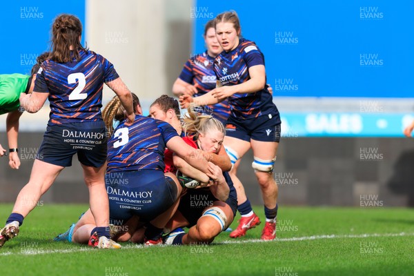 140226 - Brython Thunder v Edinburgh - Celtic Challenge - Seren Lockwood of Brython Thunder goes over for a try