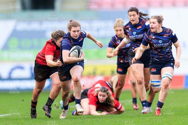 140226 - Brython Thunder v Edinburgh - Celtic Challenge - Lucy MacRae of Edinburgh on the attack