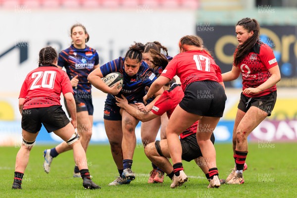 140226 - Brython Thunder v Edinburgh - Celtic Challenge - Talei Tawake of Edinburgh on the attack