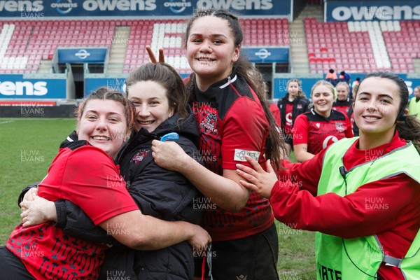 140226 - Brython Thunder v Edinburgh - Celtic Challenge - Brython Thunder players celebrate at the end of the match