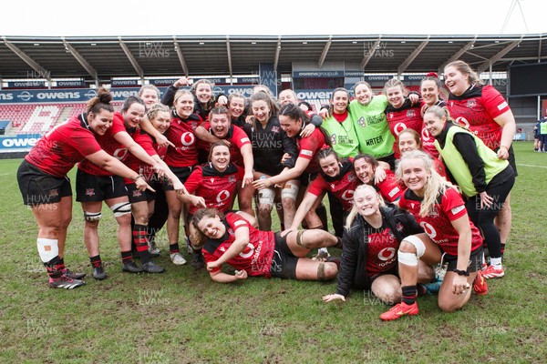 140226 - Brython Thunder v Edinburgh - Celtic Challenge - Brython Thunder players celebrate at the end of the match