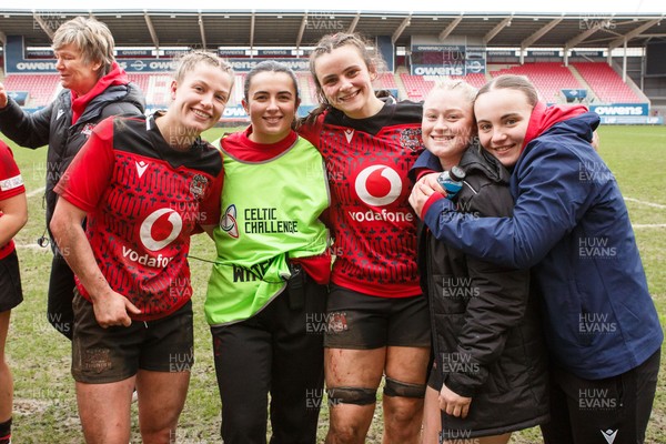 140226 - Brython Thunder v Edinburgh - Celtic Challenge - Brython Thunder players celebrate at the end of the match