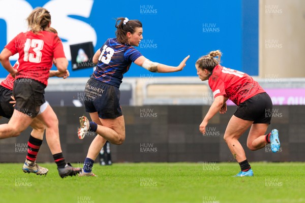 140226 - Brython Thunder v Edinburgh - Celtic Challenge - Rachel Philipps of Edinburgh hands off Amy Williams of Brython Thunder