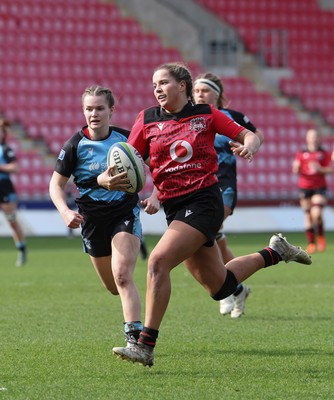 090325  Brython Thunder v Glasgow Warriors, Celtic Challenge - Gabby Healan of Brython Thunder races in to score try