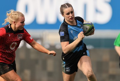 090325  Brython Thunder v Glasgow Warriors, Celtic Challenge - Orla Proctor of Glasgow Warriors races in to score try