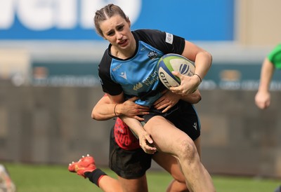 090325  Brython Thunder v Glasgow Warriors, Celtic Challenge - Orla Proctor of Glasgow Warriors races in to score try