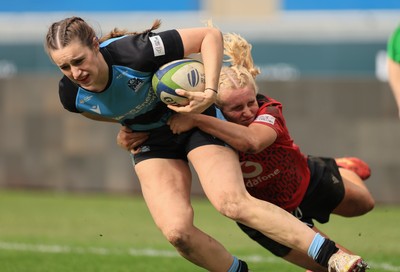 090325  Brython Thunder v Glasgow Warriors, Celtic Challenge - Orla Proctor of Glasgow Warriors races in to score try