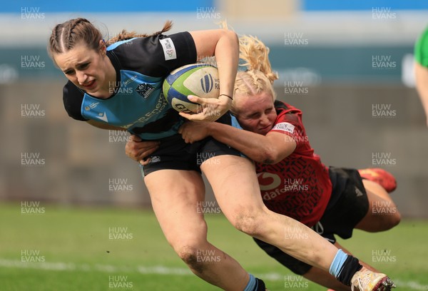 090325  Brython Thunder v Glasgow Warriors, Celtic Challenge - Orla Proctor of Glasgow Warriors races in to score try