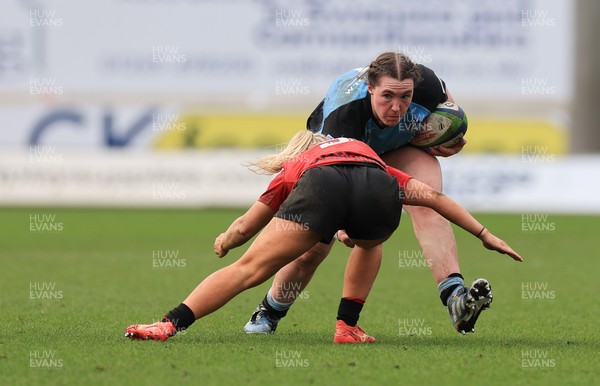 090325  Brython Thunder v Glasgow Warriors, Celtic Challenge - Poppy Fletcher of Glasgow Warriors takes on Seren Singleton of Brython Thunder