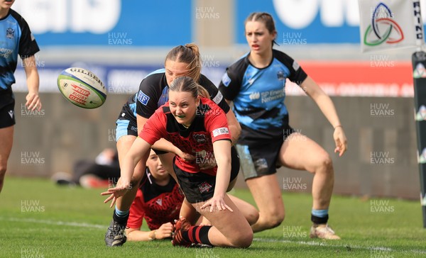 090325  Brython Thunder v Glasgow Warriors, Celtic Challenge - Rhiannon Griffin of Brython Thunder feeds the ball back