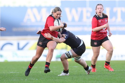 201225 - Brython Thunder v Glasgow Warriors, Celtic Challenge - Gabby Healen of Brython Thunder is tackled