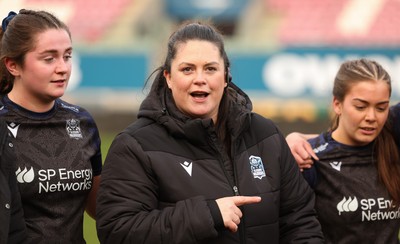 201225 - Brython Thunder v Glasgow Warriors, Celtic Challenge - Glasgow Warriors Women Head Coach Lindsey Smith at the end of the match