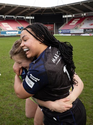 201225 - Brython Thunder v Glasgow Warriors, Celtic Challenge - Glasgow Warriors players celebrate at the end of the match
