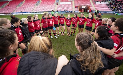 201225 - Brython Thunder v Glasgow Warriors, Celtic Challenge - Brython Thunder huddle up at the end of the match