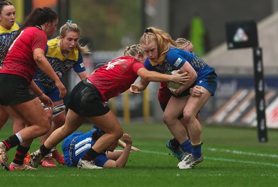 080326 - Brython Thunder v Gwalia Lightning, Celtic Challenge - Catherine Richards of Gwalia Lightning is held