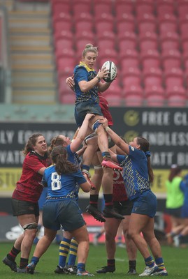 080326 - Brython Thunder v Gwalia Lightning, Celtic Challenge - Anwen Owen of Gwalia Lightning wins the line out