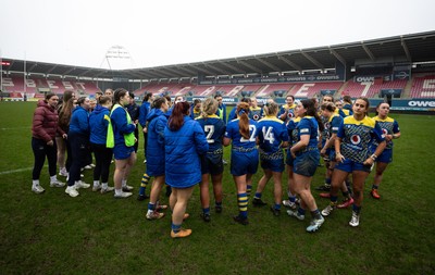 080326 - Brython Thunder v Gwalia Lightning, Celtic Challenge - Players congratulate each other at the end of each match