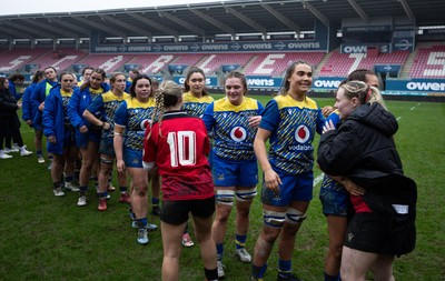 080326 - Brython Thunder v Gwalia Lightning, Celtic Challenge - Players congratulate each other at the end of each match
