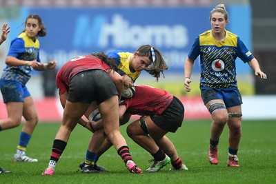 080326 - Brython Thunder v Gwalia Lightning - Celtic Challenge - Bryone King of Gwalia Lightning is challenged by Jorja Aiono of Brython Thunder