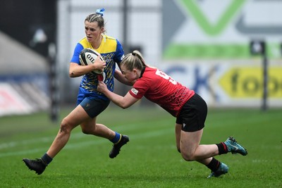 080326 - Brython Thunder v Gwalia Lightning - Celtic Challenge - Courtney Greenway of Gwalia Lightning is challenged by Seren Lockwood of Brython Thunder