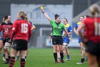 080326 - Brython Thunder v Gwalia Lightning - Celtic Challenge - Jess Rogers of Brython Thunder is shown a yellow card