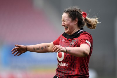 080326 - Brython Thunder v Gwalia Lightning - Celtic Challenge - Gwen Crabb of Brython Thunder celebrates the win at full time