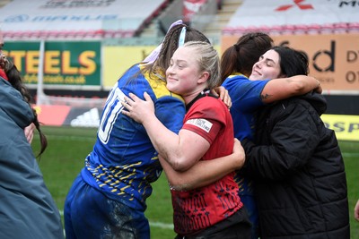 080326 - Brython Thunder v Gwalia Lightning - Celtic Challenge - Seren Lockwood of Brython Thunder and Bryone King of Gwalia Lightning at full time