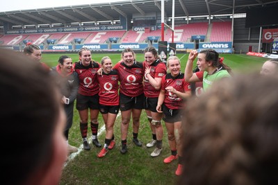 080326 - Brython Thunder v Gwalia Lightning - Celtic Challenge - Brython players celebrate the win at full time